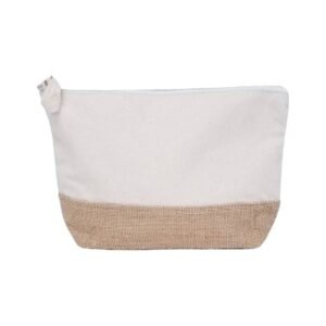 ASSENS - GRS-certified Recycled Cotton-Jute Zipper Pouch - Natural