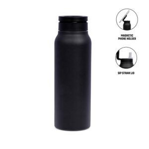 FERRO - Giftology Double Walled Vacuum Bottle with Mag Holder - Black