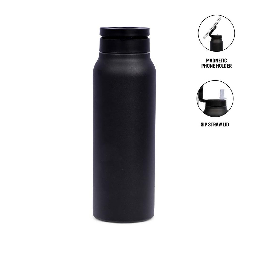 FERRO - Giftology Double Walled Vacuum Bottle with Mag Holder - Black
