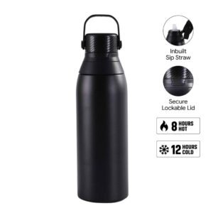 EVORA - Hans Larsen Double Wall Stainless Steel Vacuum Bottle - 750ml - Black