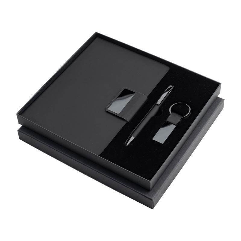 REGENT - Giftology Set of Notebook, Keychain and Pen - Black