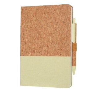 BORSA - eco-neutral A5 Cork Fabric Hard Cover Notebook and Pen Set - Green