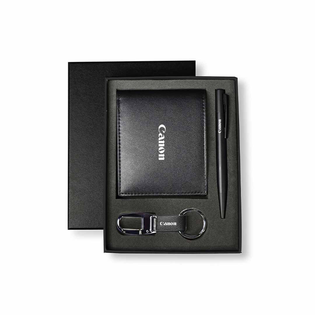 BIBURY - Set of Men's Wallet, Key Chain and Pen - Black - Image 13