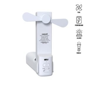 ZEPHYR - @memorii 4-in-1 Fan Powerbank, Safety Alarm & Torch - White