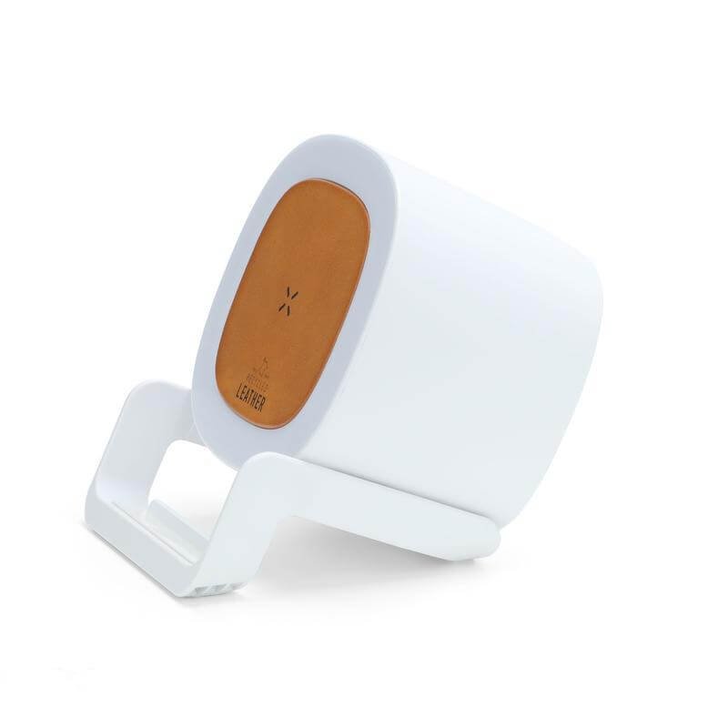 TASOVA - @memorii Recycled 15W Wireless Charger Bluetooth Speaker - White/Tan - Image 4