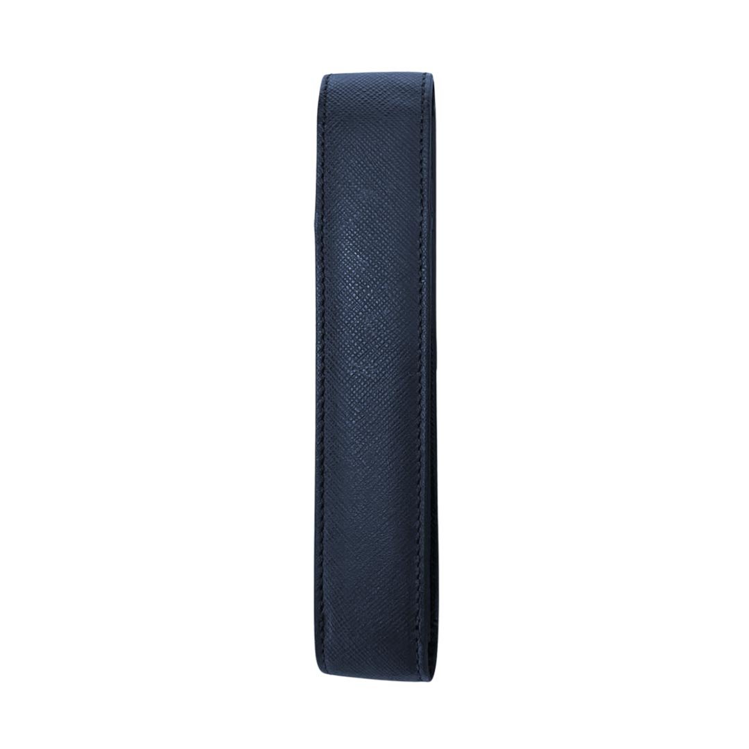 CROSS Leather Single Pen Case with Flap - Navy Blue - Image 2