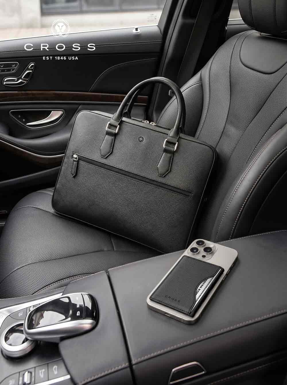 Cross Luxury Leather Briefcase - Black - Image 7