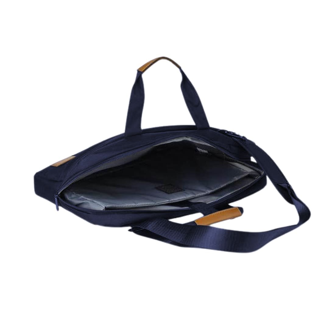 SLOTEN - Santhome® 15" Laptop Bag - Navy Blue/Tan - Image 2
