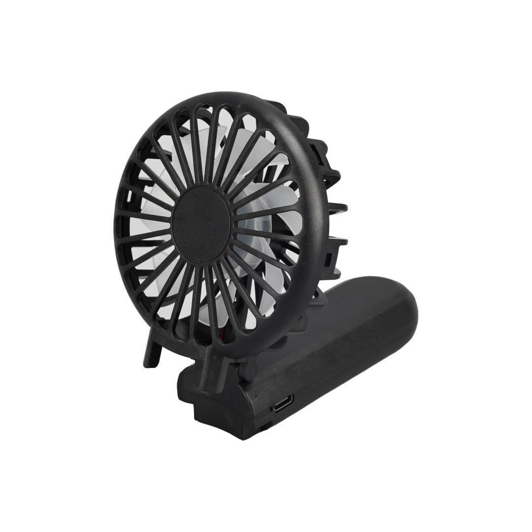 ROTO - Rechargeable Handheld Fan with Foldable Desk Stand - Black - Image 7