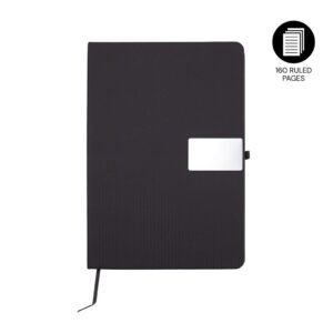 RIPPLE - Giftology A5 Hard Cover Notebook with Metal Plate - Black
