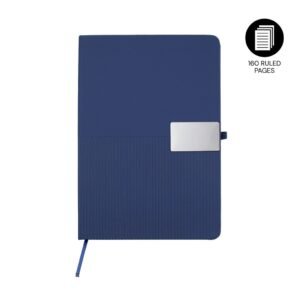 RIPPLE - Giftology A5 Hard Cover Notebook with Metal Plate - Navy Blue
