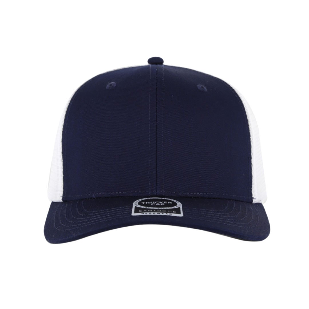SWIFT - Santhome 6 Panel Trucker Cap - Navy / White - Image 2
