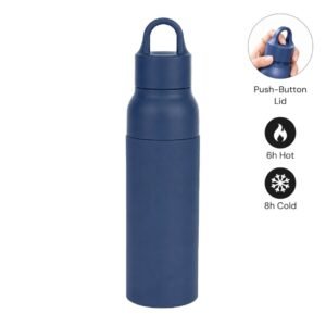 RHODES - Hans Larsen Double Wall Bottle with Push Lid 550 ml - Navy Blue