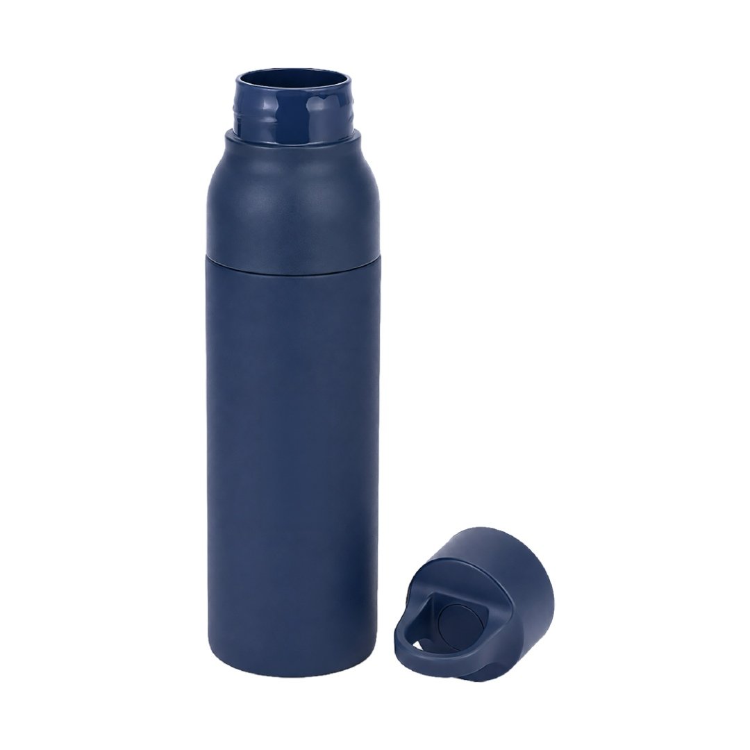 RHODES - Hans Larsen Double Wall Bottle with Push Lid 550 ml - Navy Blue - Image 2