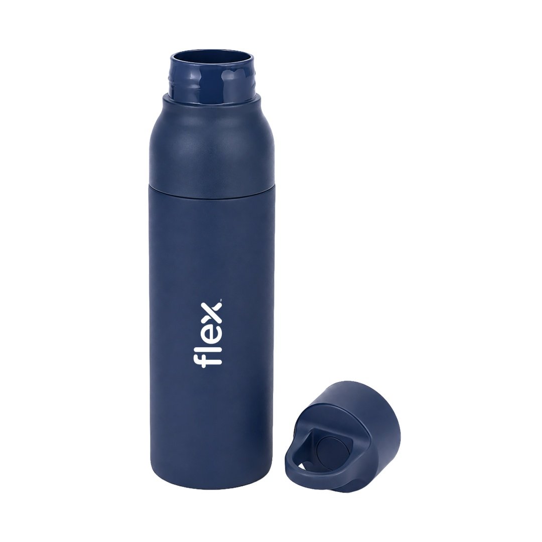 RHODES - Hans Larsen Double Wall Bottle with Push Lid 550 ml - Navy Blue - Image 4
