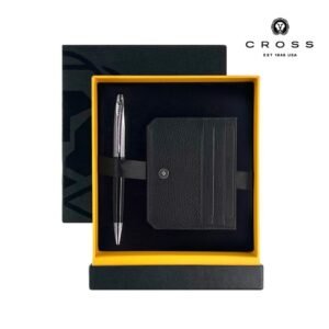 Cross Calais™ Ballpoint Pen with Leather Cardholder - Black