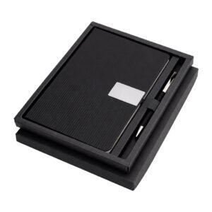 RIPPLE SET - Giftology Set of Notebook and Pen - Black