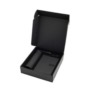 ORION SET - Giftology Set of Temperature Flask, Notebook, Pen and Keychain - Black