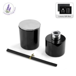PROVENCE - Lavender Scented Candle and Diffuser Set - Black