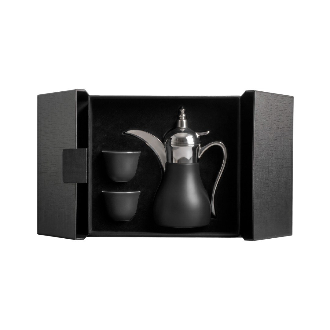 WESAL - Hans Larsen Dallah Nano Gift Set with 2 Cava Cups - Black / Chrome - Image 2