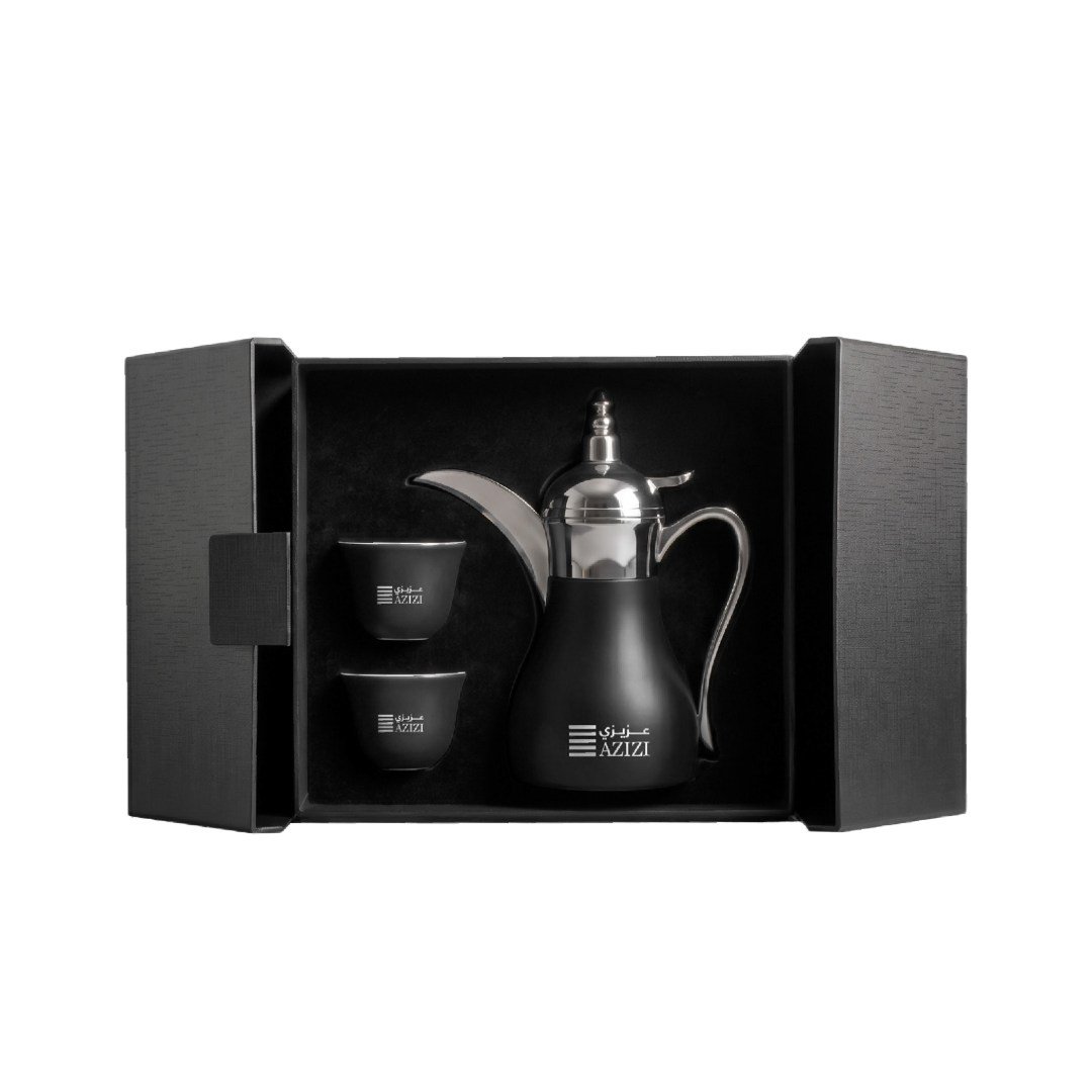 WESAL - Hans Larsen Dallah Nano Gift Set with 2 Cava Cups - Black / Chrome - Image 5