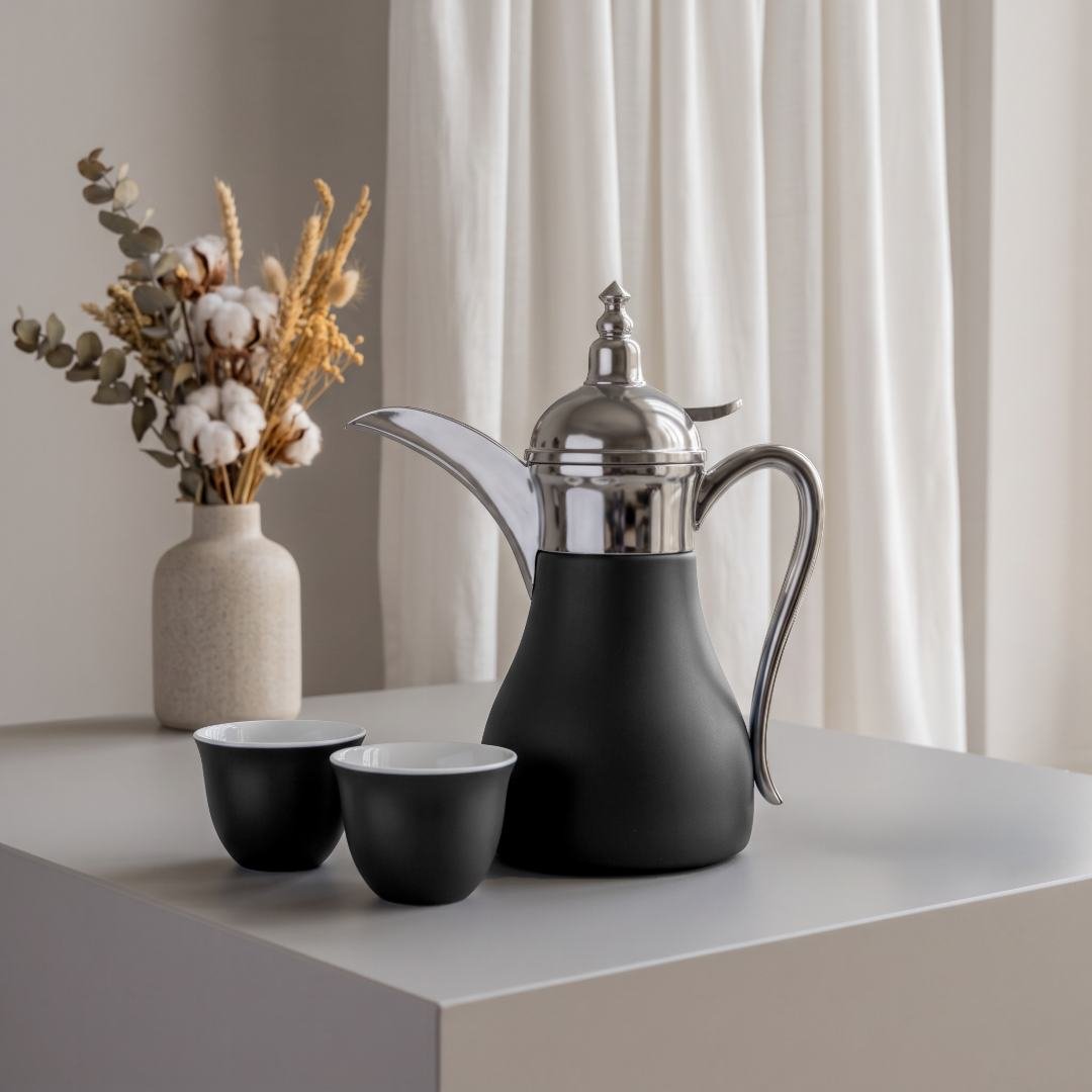 WESAL - Hans Larsen Dallah Nano Gift Set with 2 Cava Cups - Black / Chrome - Image 7