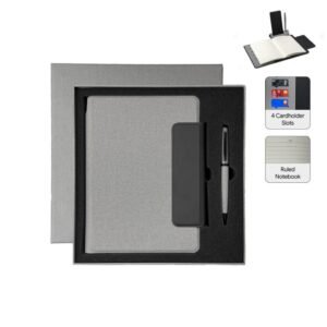 LUBECK - Santhome A5 PU Portfolio with Pen - Grey
