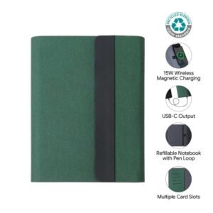 BERGMUND - Santhome 10000mAh Magnetic 15W Magsafe Wireless Power Bank Folder - Green