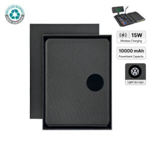 SOLAIS - Santhome Recycled 10000 mAh Power Bank and 15W Magsafe Smart A5 Organizer - Black