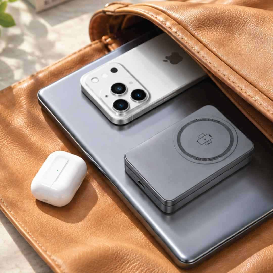 ARGENE - @memorii Magfold 3 in 1 Wireless Charger Stand - Metallic Grey - Image 8