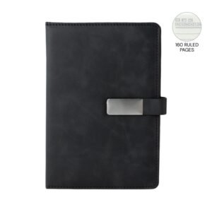 WINDSOR - Giftology A5 PU Magnet Closure Notebook - Black
