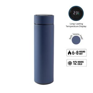 WAHA - Giftology Thermal Flask with LED Temperature Display 500ml - Navy Blue